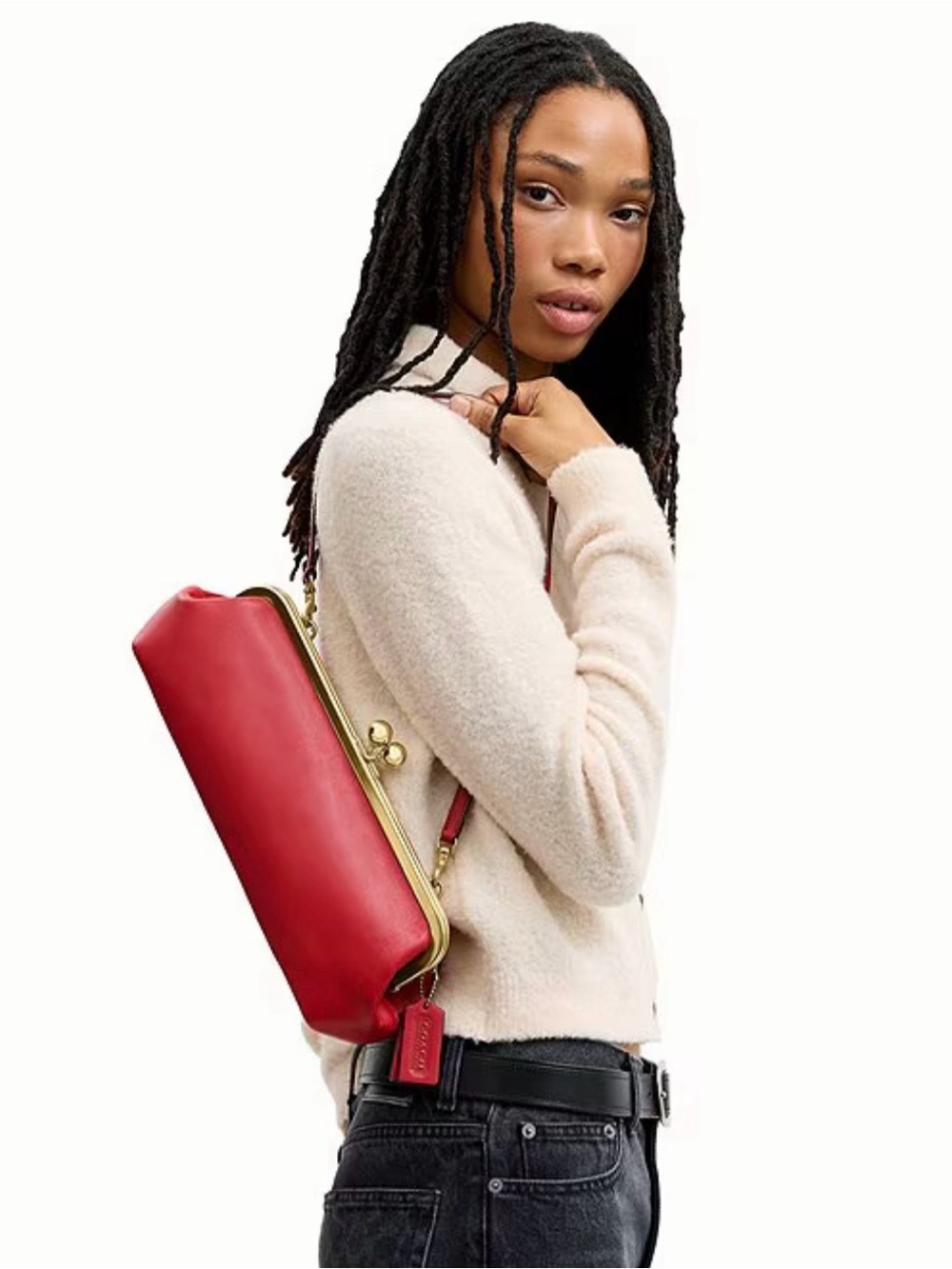 Coach Red Kisslock 30 East West Shoulder bag- NWT